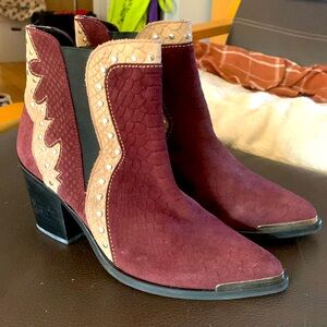 Nasty Gal suede western style ankle boots size 38